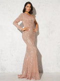 Olivia Wilde See Through Dress Fishtail Female Banquet Temperament Host Sequin Formal Dress