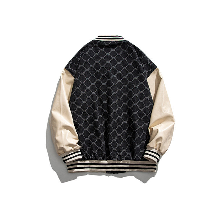 Varsity Jacket Vintage Autumn Men's Jacket Campus Art Style Letter Printed Loose Fashion Casual Coat