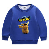 Children Pokemon Pikachu Hoodie Brushed Hoody Double Layer Thickened