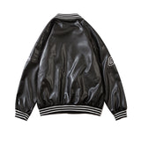 White Varsity Jacket Baseball Uniform Leather Jacket Men I High Street Hip Hop Couple Leather Coat