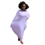 Nina Parker plus Size Dresses round Neck Long Sleeve Hem plus Size Dress