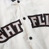 Beige Varsity Jacket Letter Embroidered Baseball Uniform Men's Autumn I Street Trend Loose Stand-up Collar Jacket