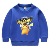 Children Pokemon Pikachu Hoodie Children's Fleece-Lined Sweater