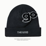 Toboggan Hat Autumn and Winter Woolen Hat Women's Letter Embroidery Beanie Hat