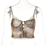 Maddy Euphoria Outfits Women's Summer Printed V-neck Lace