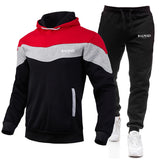 Balmain Hoodie & Sweatpant 2 Piece Set Men's Casual Patchwork Sweatshirt Hoodie Trousers Sports Suit Autumn and Winter