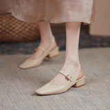 Flat Dress Sandals Summer Low Heel Square Toe Casual Sandals for Women