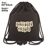 Stranger Things Hellfire Club Handbag Travel Backpack Outdoor Large Capacity Portable Drawstring Backpack Drawstring Bag