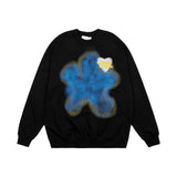 Mens Fall Outfits Loose Dark Printed Sweater Men's and Women's High Street Letter Graffiti Long-Sleeved Top