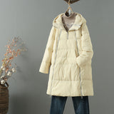 Women Winter Coats Puffer Jacket Down Coat Winter Loose and Warm New Fleece Mid-Length Zipper Hooded Sweater