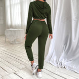 Women Fall Outfits Autumn and Winter Slimming Bare Midriff Pants Two-Piece Set