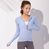 BBL Jacket Spring Yoga Clothes Women's Coat Hat Zipper Sports Fitness Top