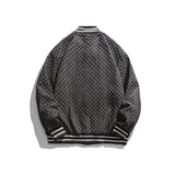 Baby Blue Varsity Jacket Autumn Baseball Uniform Letter Embroidered Striped Top for Men