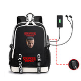 Stranger Things Hellfire Club Backpack Large Capacity Backpack Computer Bag USB Charging