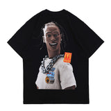 Oversized 90S T Shirt Spring and Summer High Street round Neck Loose Short Sleeves T-shirt Men