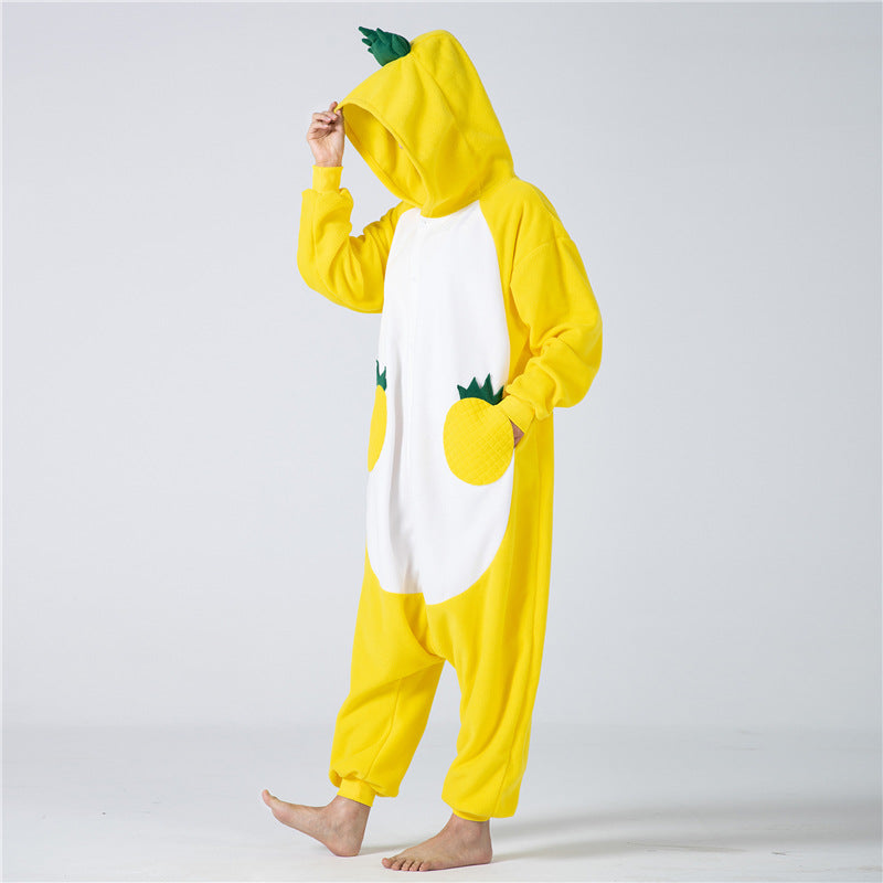 Hoodies Blankets Pineapple One-Piece Warm Pajamas