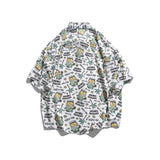 Men T Shitrs Summer Men's Cartoon Printing Lapel Shirt
