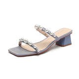 Nude Strappy Block Heels Chunky Heel Sandals