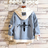 Comic Denim Jacket Men's and Women's Spring and Autumn Large Size Casual