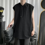 Men Sweatshirts Sleeveless T-shirt Men's Loose Short Sleeve