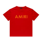 Amiri T Shirt Letter Print Casual Hip Hop round Neck Short Sleeve T-shirt