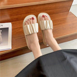 Women Open Toe Sandals Flats Summer Plus Size Slippers Fashion Pleated Sandals