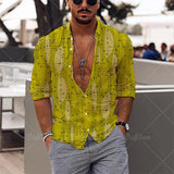 Men Beach T Shirts Men's Spring and Autumn Wear Casual Shirt Men Long Sleeve