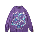 Mens Fall Outfits Love Vibe Style Couple Wear Oversize High Street Long Sleeve T-shirt