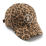 Leopard Fur Hat Leopard Print Curved Brim Baseball Cap