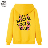 Anti Social Club Hoodie Men's Pansy Print Autumn Winter Sweater