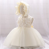 Summer Rompers Sequins Puffy Gauze Princess Dress with Hat