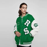 Alaska Varsity Jacket Spring and Autumn Embroidered Baseball Uniform Men's Loose Casual