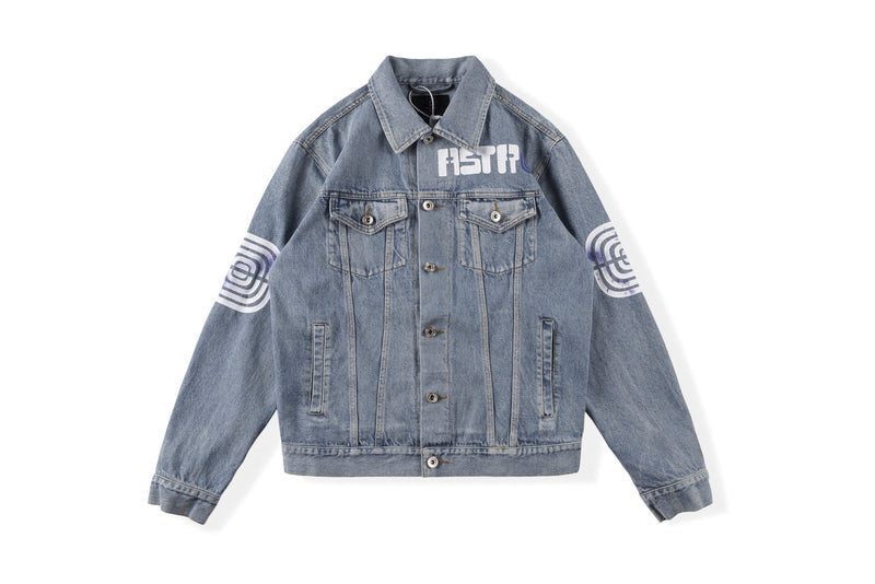 Saint Michael Baseball Jacket 22fw Hip Hop Big Talker Same Denim Jacket Ripped