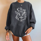 Preppy Aesthetic Sweatshirt Drop-Shoulder Sweater for Women Velvet Padded Loose Women