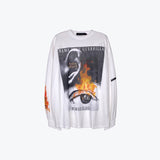 Mens Fall Outfits Printed Long-Sleeved T-shirt Men's Oversize Top