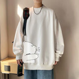 Men Sweatshirts Cartoon Hoodless Sweater Men's Spring and Autumn Sports round Neck