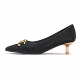 Nude Block Heels Closed Toe Stiletto Heels