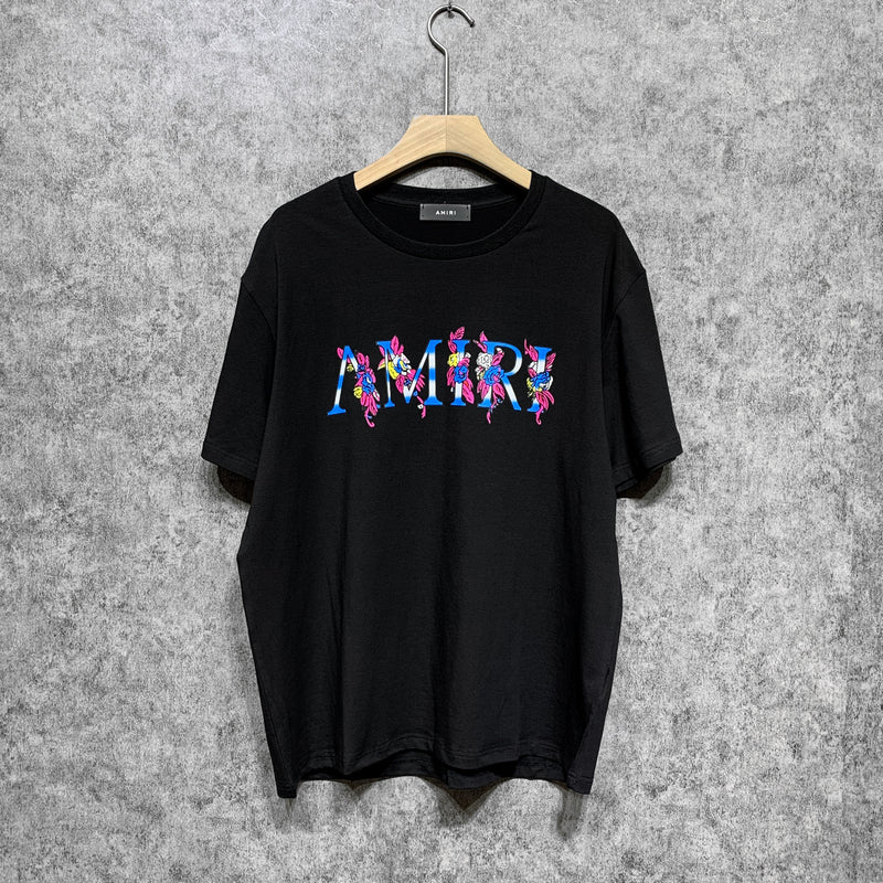 Amiri T Shirt Casual Hip Hop High Street round Neck Short Sleeve T-shirt