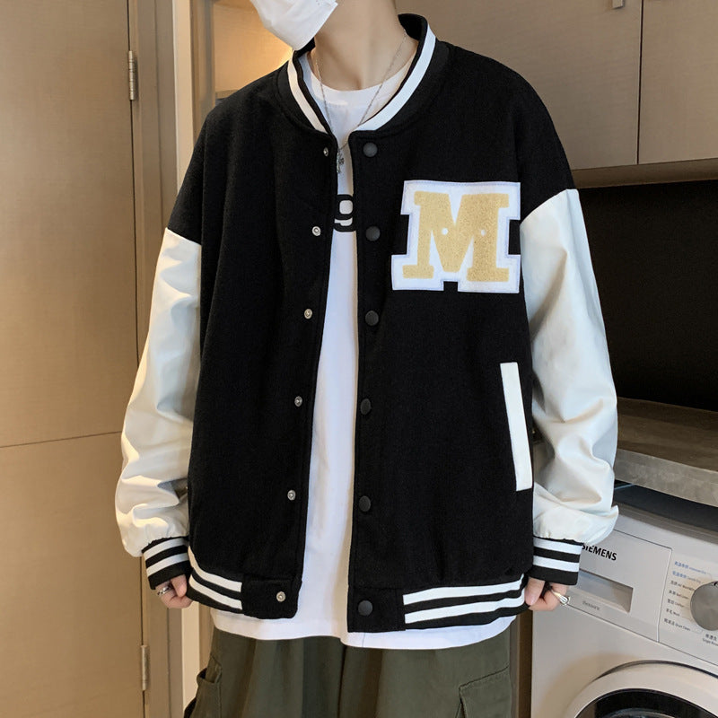 Baggy Jacket Baseball Uniform Men's Spring and Autumn Loose Embroidered Jacket