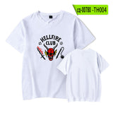 Hellfire Club Shirt Stranger Things Summer Print Pattern Casual round Neck Short Sleeves