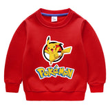Children Pokemon Pikachu Hoodie Fleece Lined Padded Warm Keeping Winter Clothes Sweatershirt