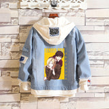 Comic Denim Jacket Male and Female Students Loose Sweater Denim Jacket