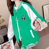 Cream Color Varsity Jacket Baseball Uniform Spring and Autumn Jacket