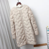 Women Winter Coats Puffer Jacket Down Coat Down Jacket Women's Mid-Length Round Neck White Duck Down Coat