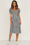 Gingham Dress Spring Retro Midi Dress