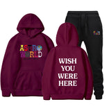 Travis Scott Astroworld Hoodie & Pant 2 Piece Set Men's and Women's Hoodie Leisure Sports