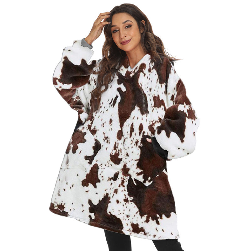 Hoodies Blankets Velvet Padded Thickened Sweater Five-Pointed Star Pocket Sweatshirt