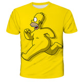 Homer Simpson Shirt Digital Printing Loose Breathable Casual Short Sleeve T-shirt