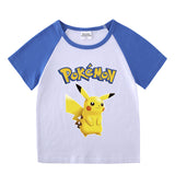 Children Pokemon Pikachu T Shirt Summer Clothing Short Sleeve T-shirt Cotton Leisure Sports