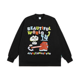 Preppy Aesthetic Sweatshirt Men's Autumn Printed Terry Sweater Loose Letter Jacket